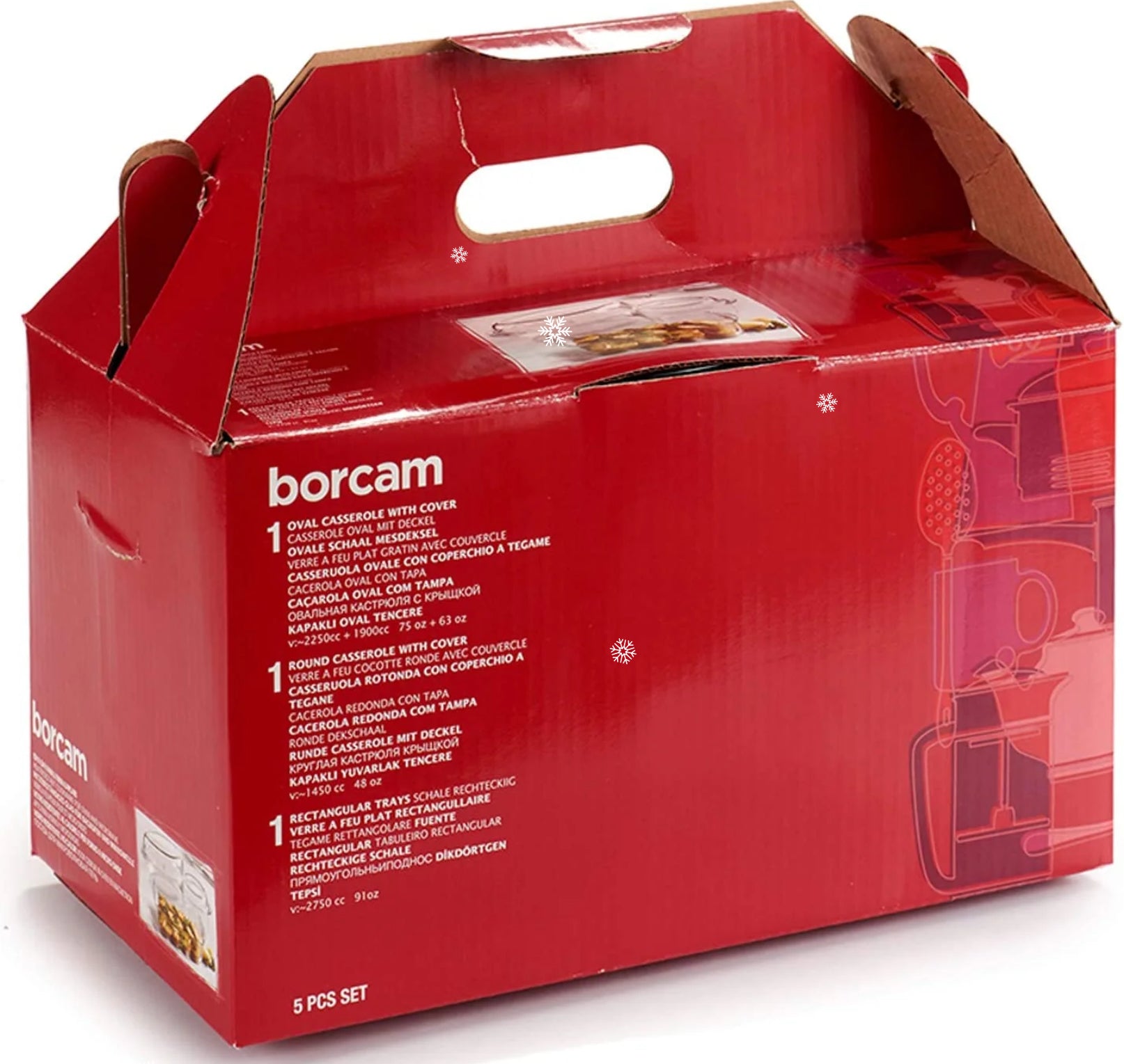 Borcam 1 Oven Dish and 2 Casseroles Set