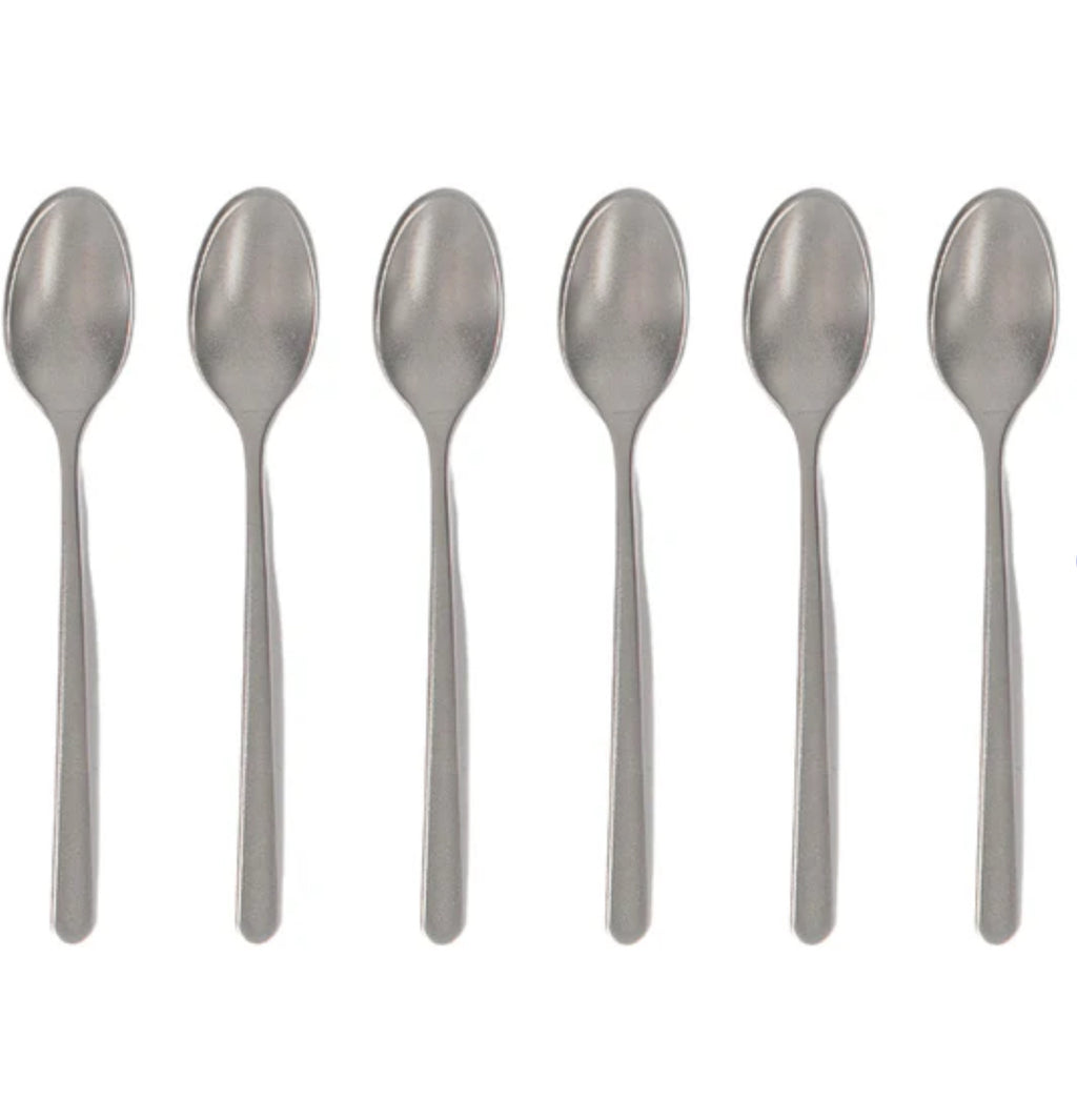Abert Step Teaspoon - Matte Silver (Set of 6)