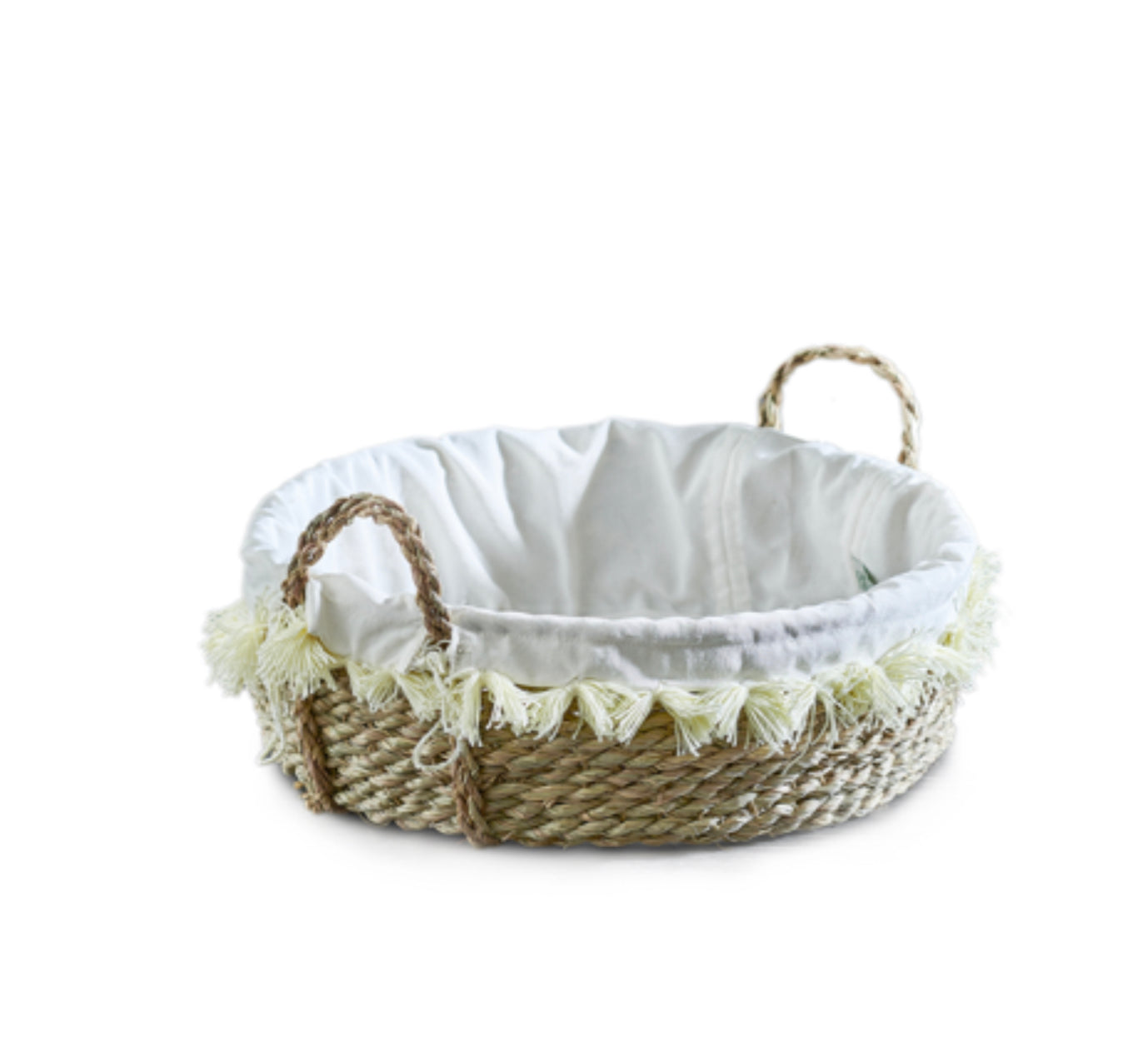 Round Basket with Fringes