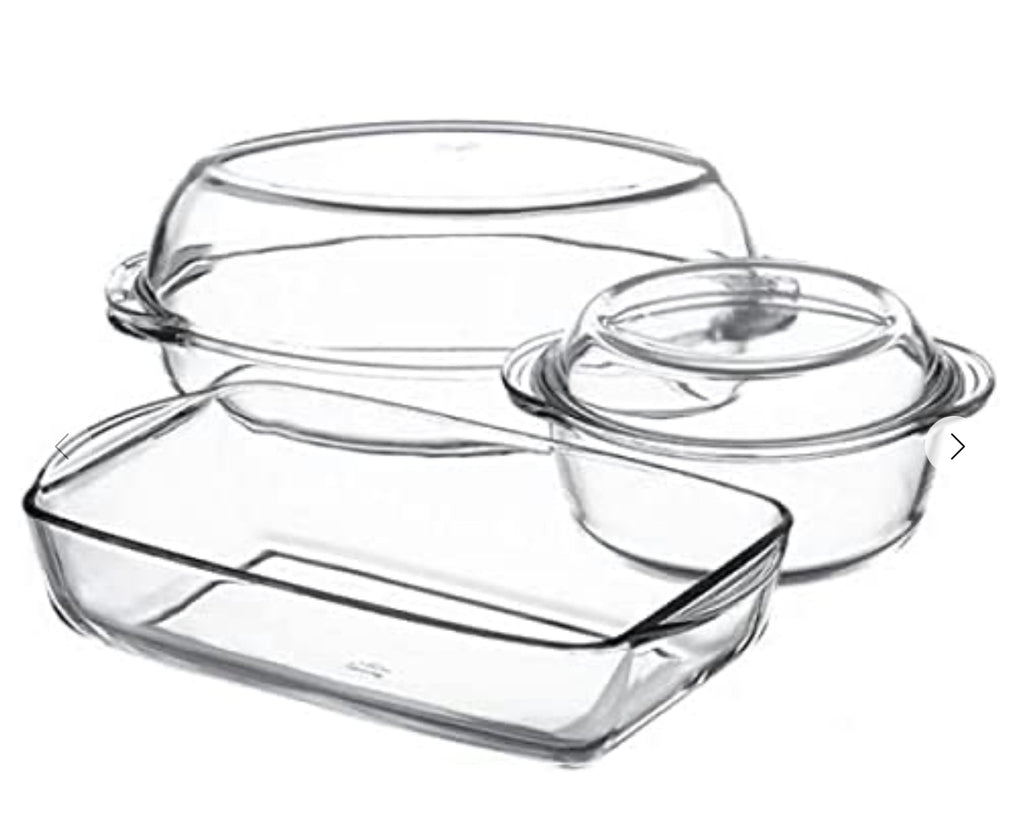 Borcam 1 Oven Dish and 2 Casseroles Set