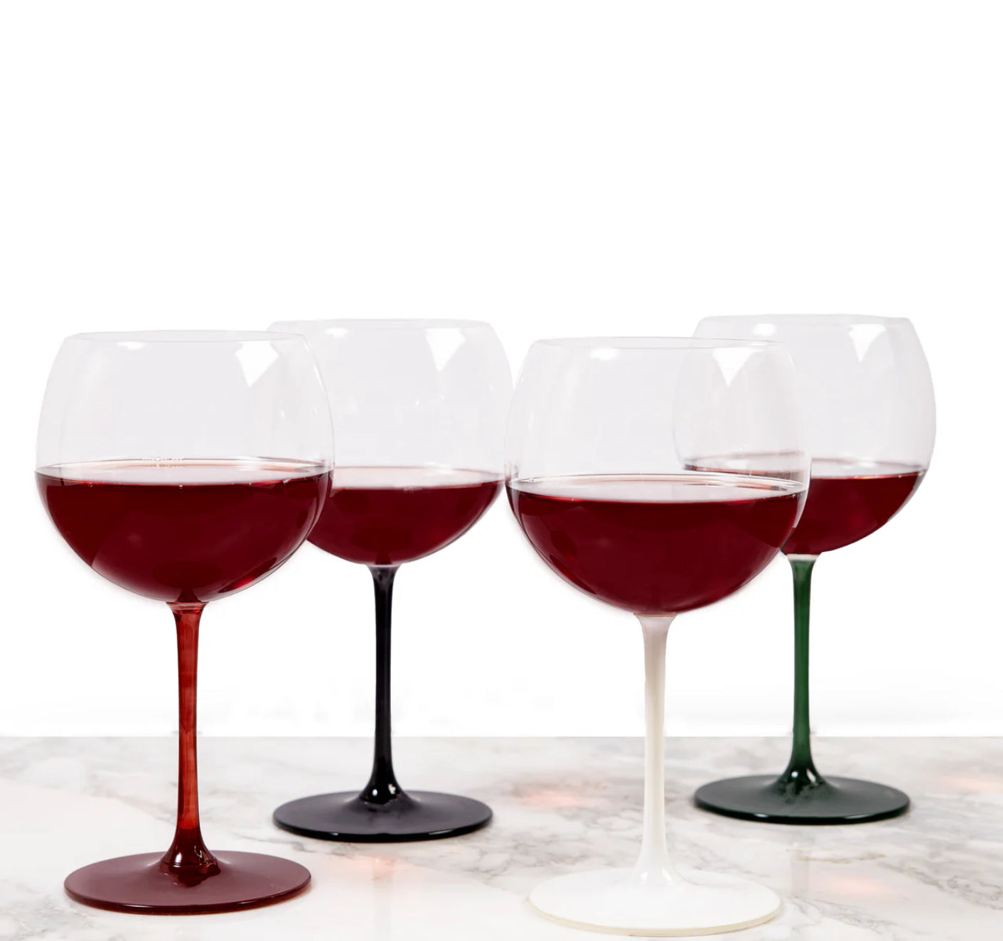 Pasabahce Chateau Bourgogne Blanc Glass - Red Stem, 570ml (Set of 6)