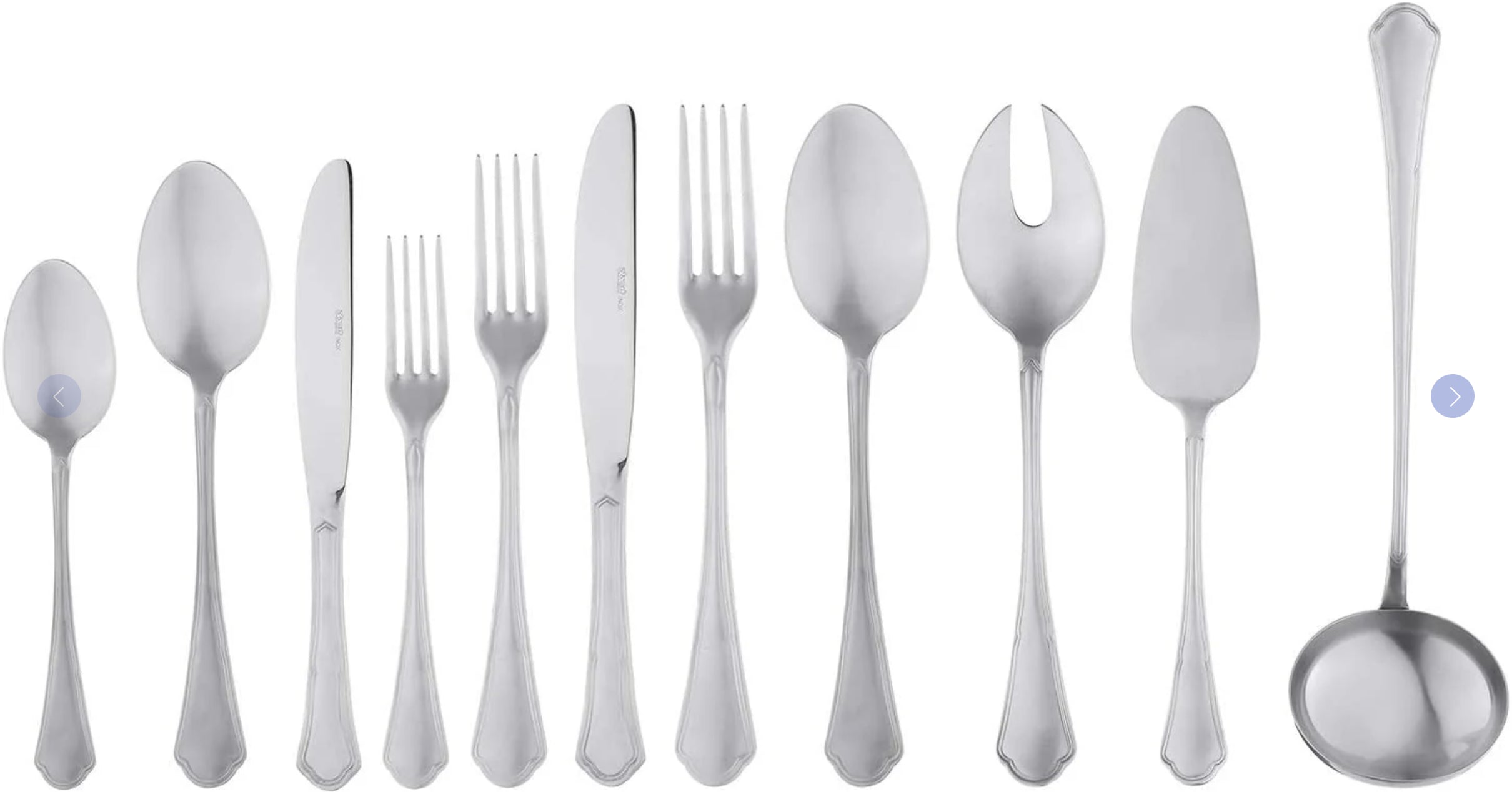 Abert Vintage Cutlery Set - Matte Silver, 77 Pieces