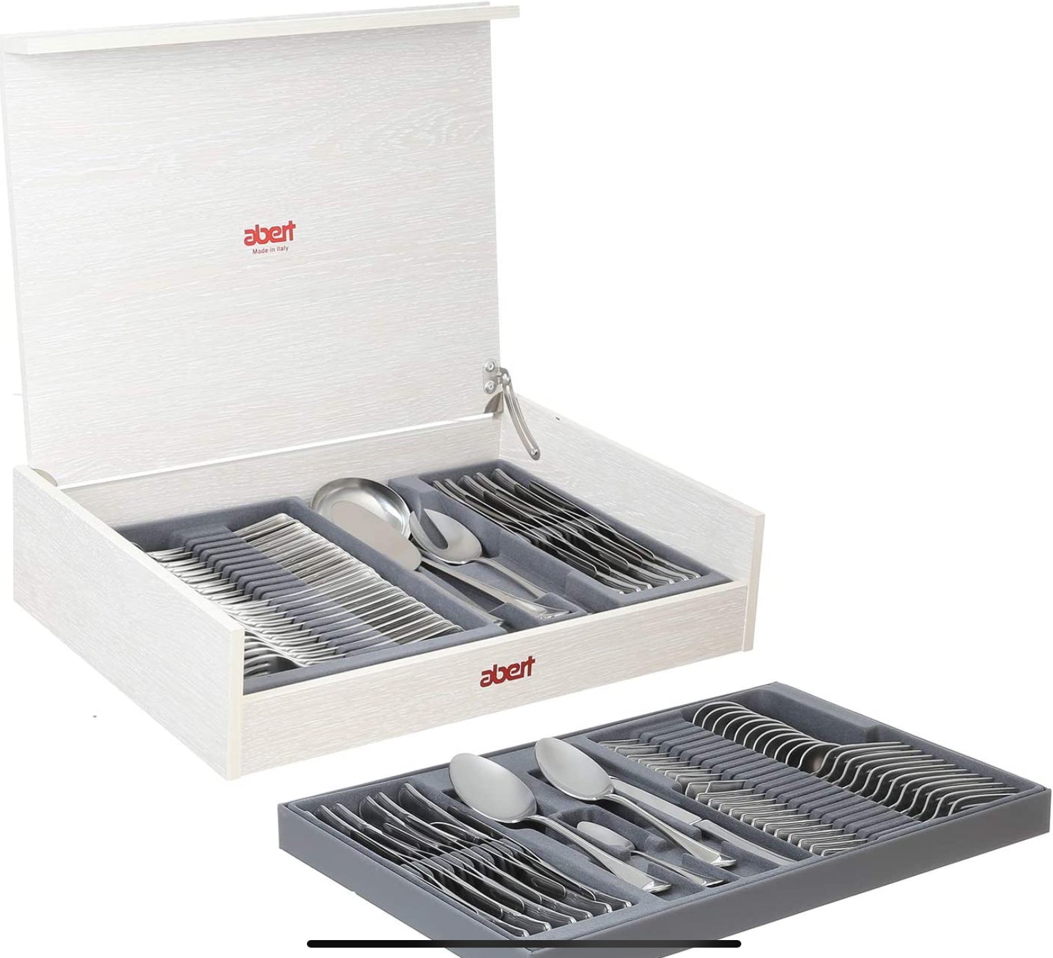 Abert Vintage Cutlery Set - Matte Silver, 77 Pieces