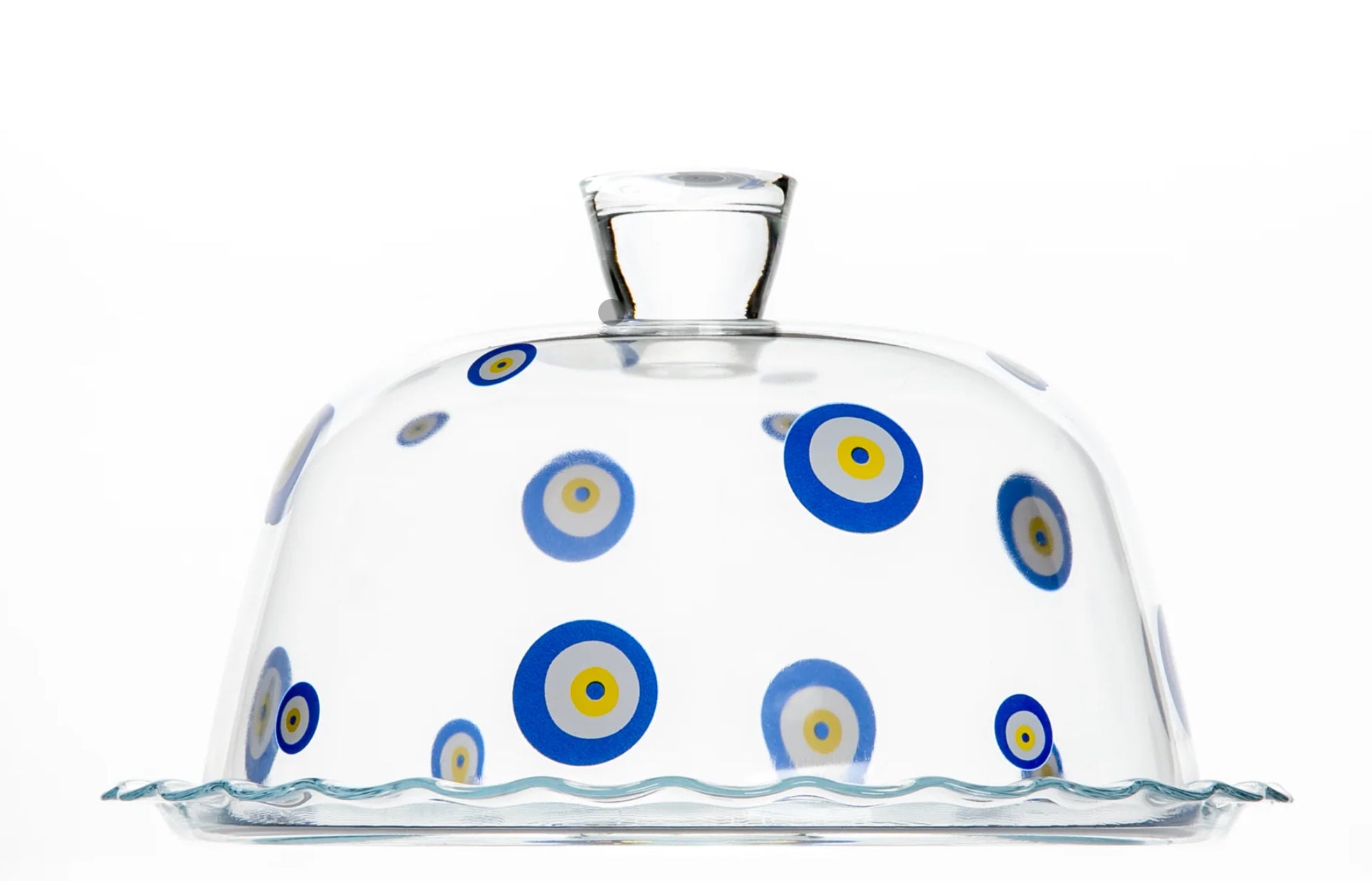 Mindada Evil Eye Petite Patisserie Serving Platter with Dome - 26.4cm