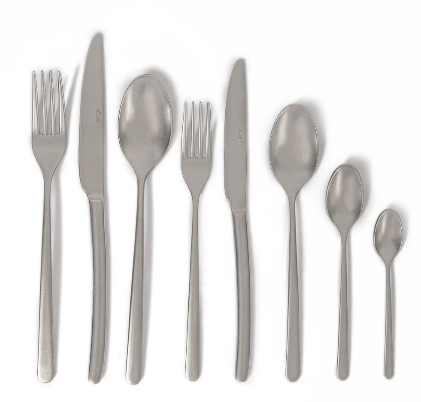 Abert Step Teaspoon - Matte Silver (Set of 6)