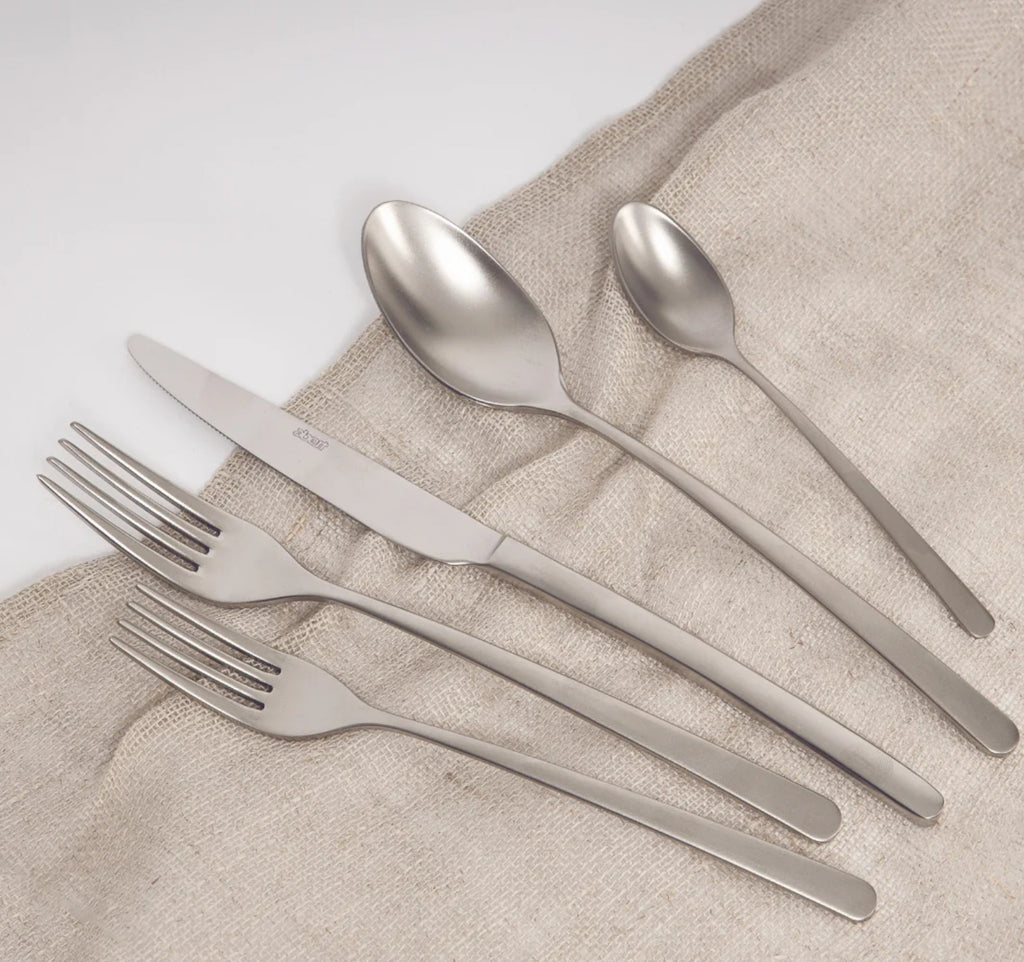 Abert Step Teaspoon - Matte Silver (Set of 6)