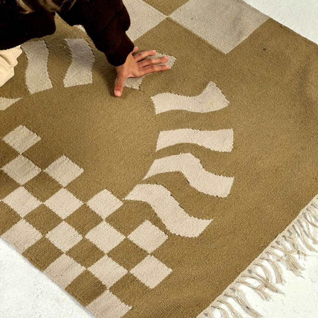 Checkerd Kilim Rug