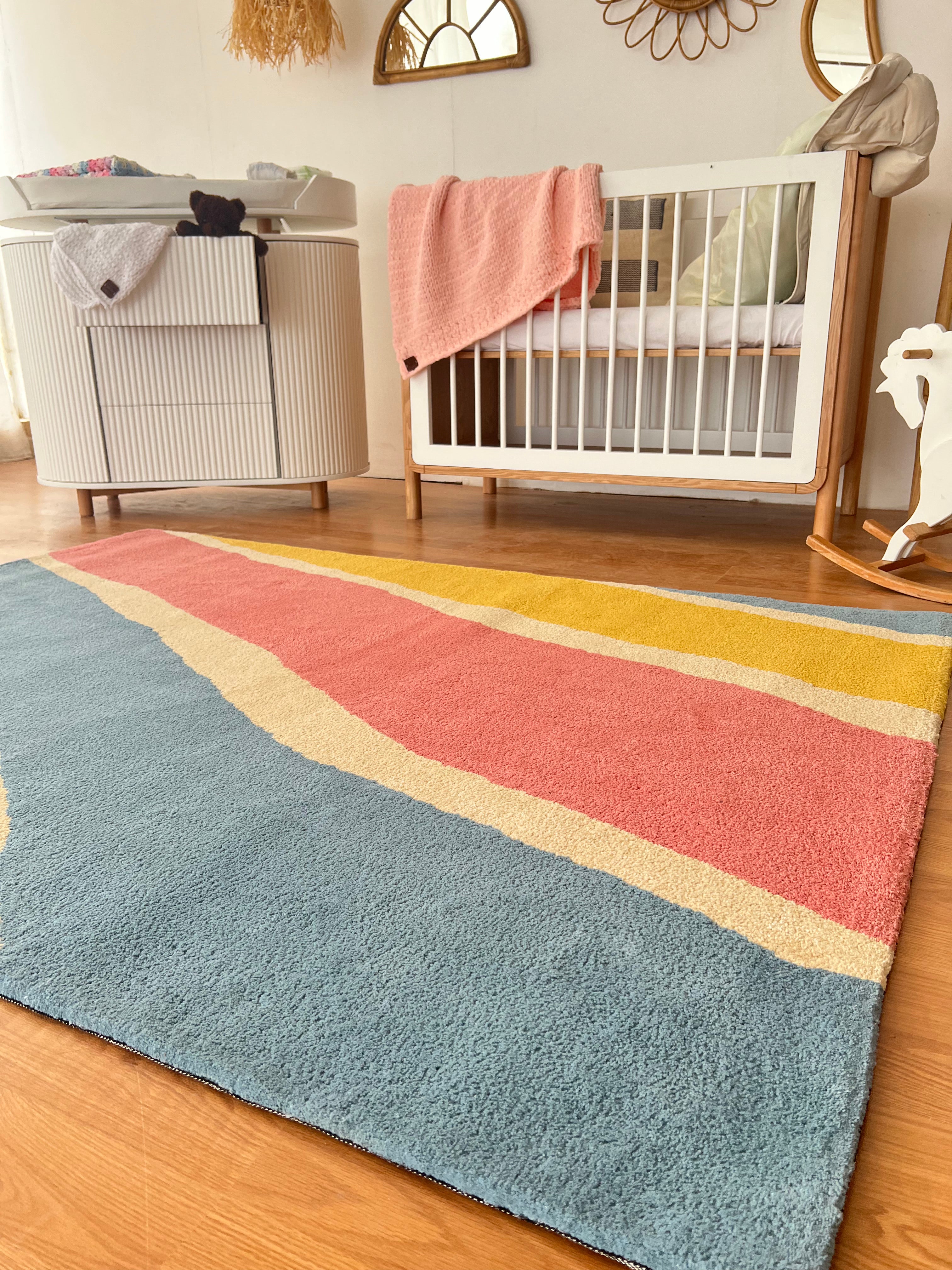 Colorful Waves Kids Carpet