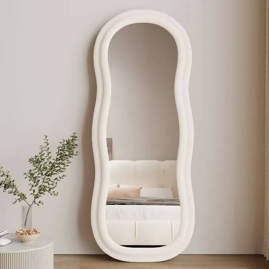 M101- Curvy Floor Mirror- White