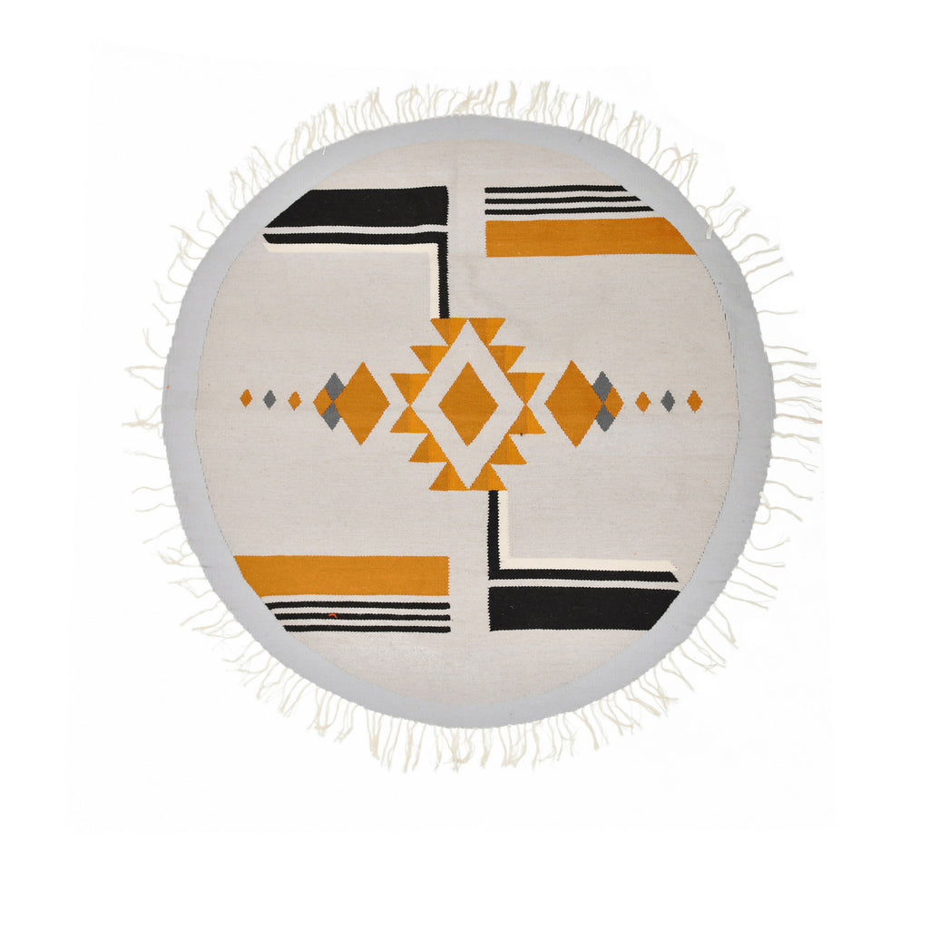 ShiningSunWoolCircleKilimRug1