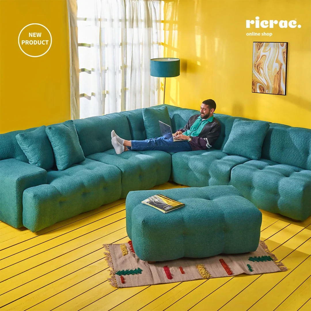 Redano- L Shape Modular Sofa - BROK PETROL