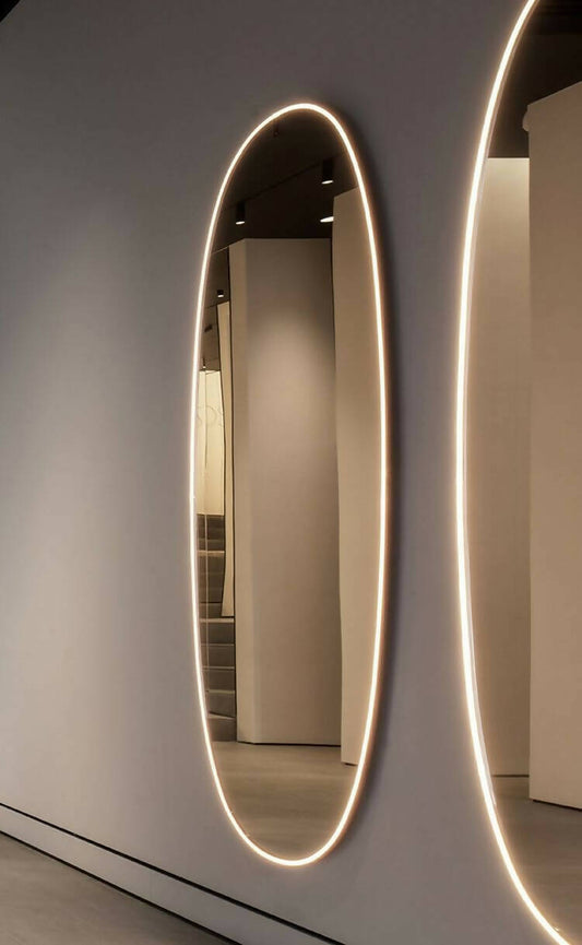 M55- Aesthetic Modern Mirror With Lighting And Touch Switch
