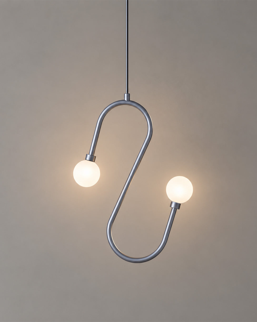 Naja Pendant One with a blue-grey loop and twin light globes | دلاية ناجا وان بحلقة زرقاء رمادية وكرتين مضيئتين