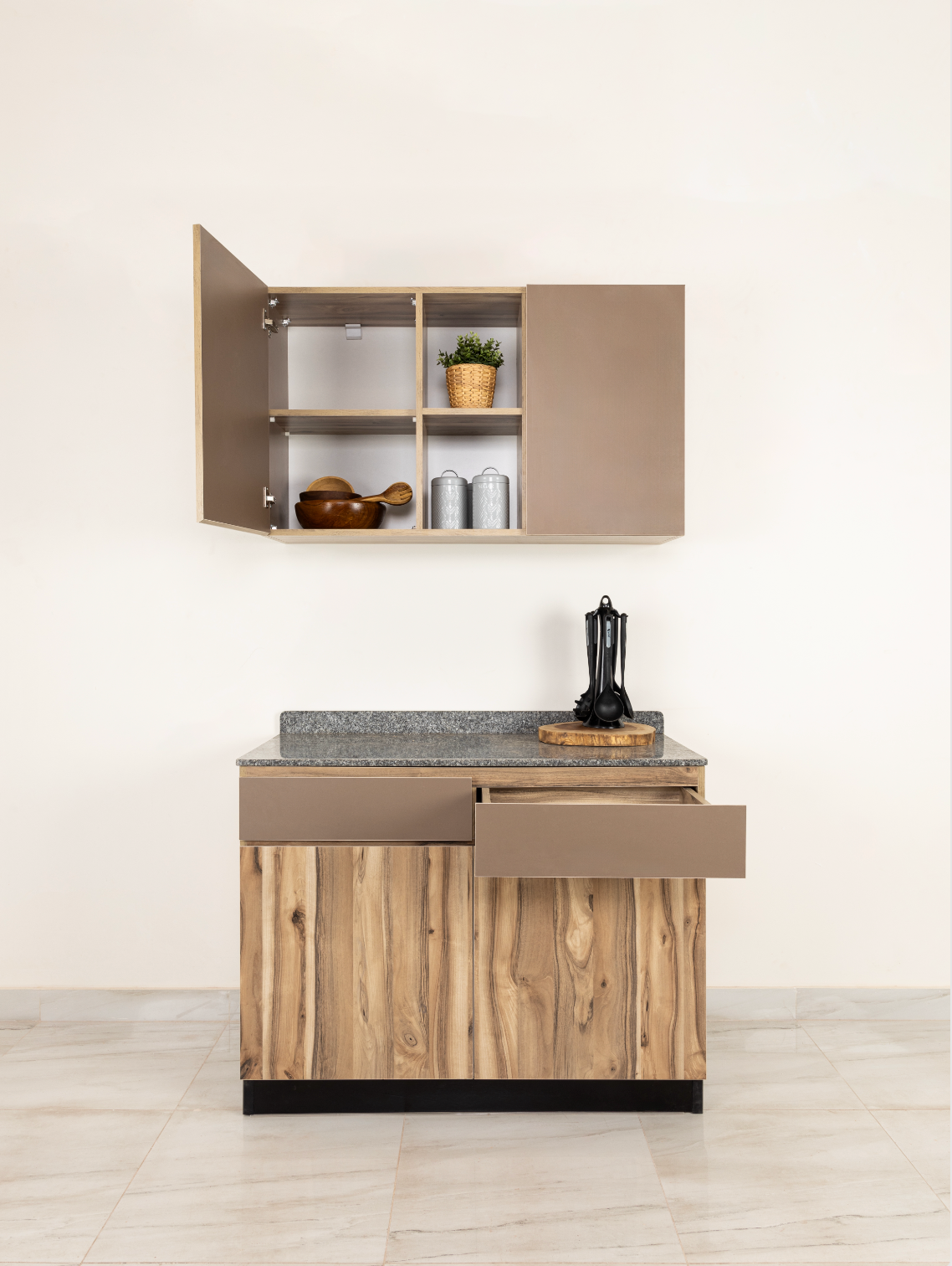 Hazelnut Beige Kitchen Units (Upper + Lower Units)