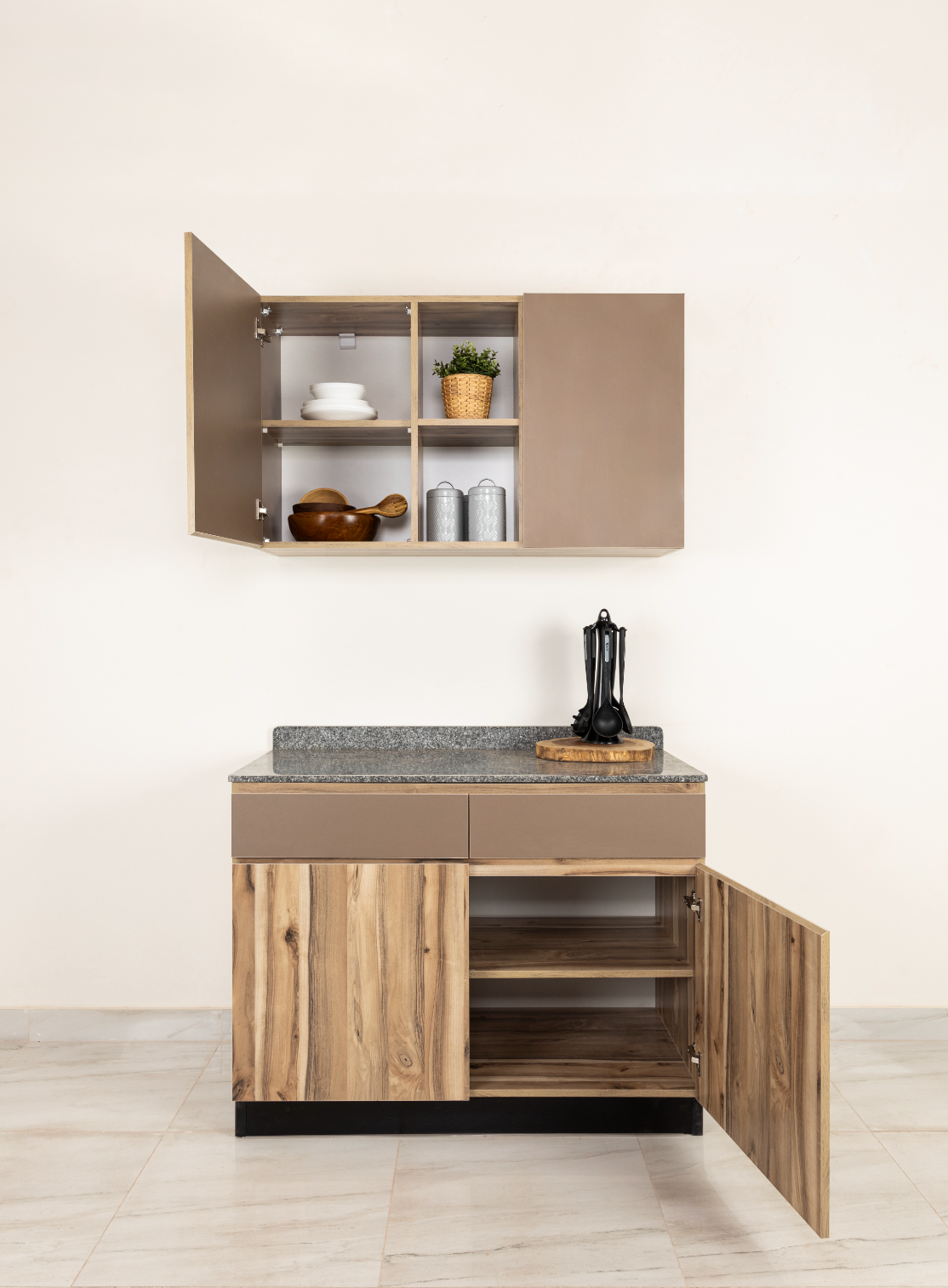 Hazelnut Beige Kitchen Units (Upper + Lower Units)