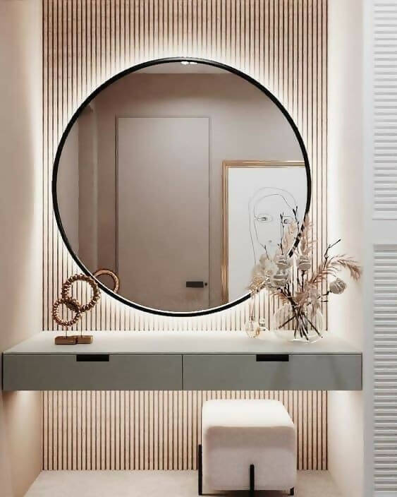 M1- Aesthetic Modern Mirror With Lighting And Touch Switch