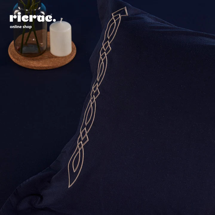 Rili- Loop Embroidered Parcale Fitted Sheet Set- 100% Cotton