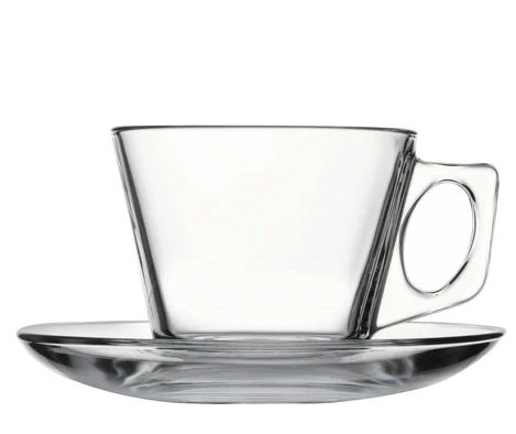 Pasabahce Vela Tea Cup & Saucer Set - 6 pieces, 195ml