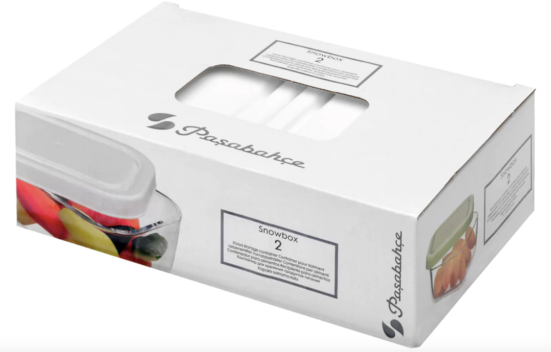 Pasabahce Snowbox Food Container - 420ml (Set of 2)