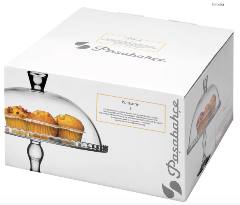 Pasabahce Patisserie Footed Serving Platter with Dome - 32cm