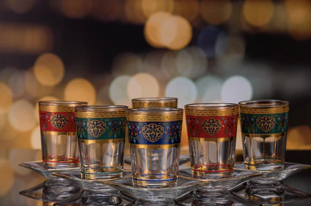Mindada Moroccan Colored Tea Set - 12 Pieces, 200ml