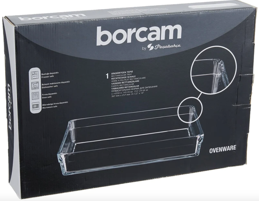 Borcam Premium Rectangular Oven Dish - 36.7x25.7cm