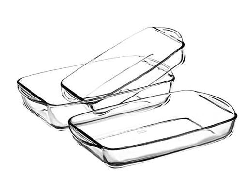 Borcam Rectangular Oven Dishes Set - 3 Pieces