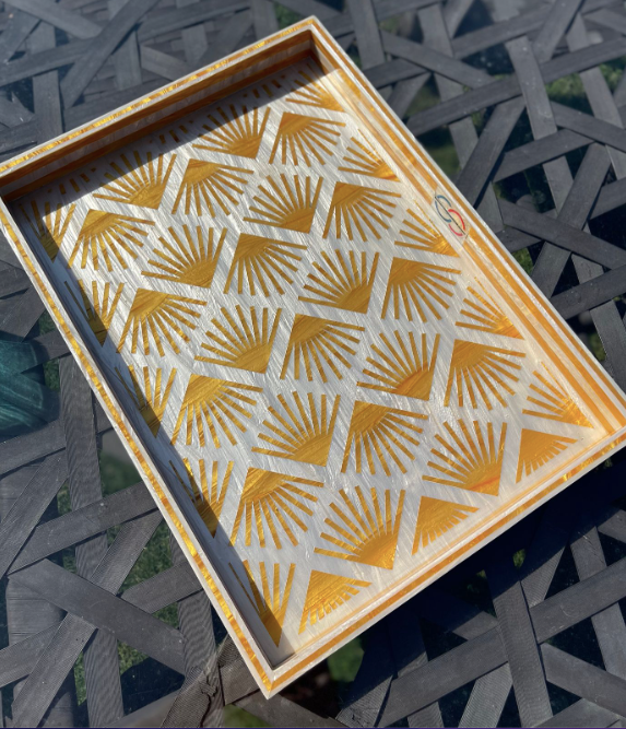 Modern Lotus Rectangle Tray