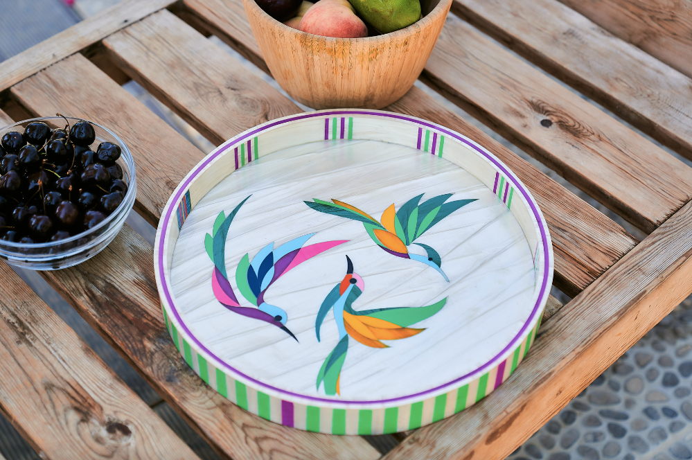 Flying Birds Round Tray