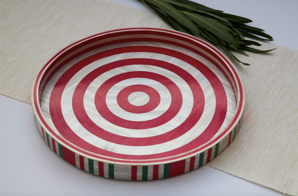 Red Loop Round Tray