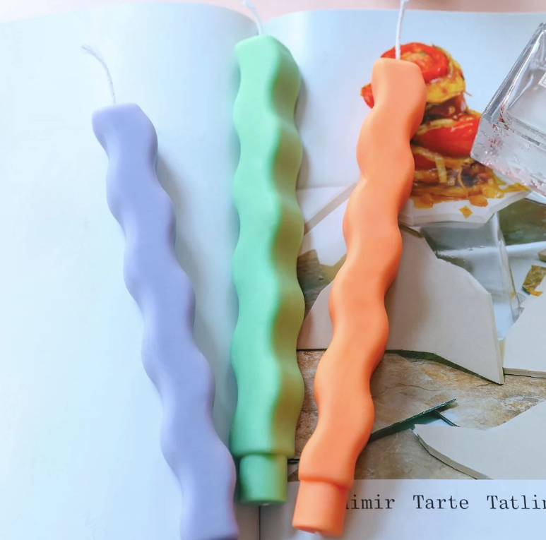 Wavy Taper Candle