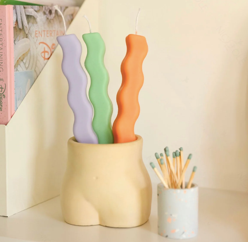 Two Wavy Taper Candle