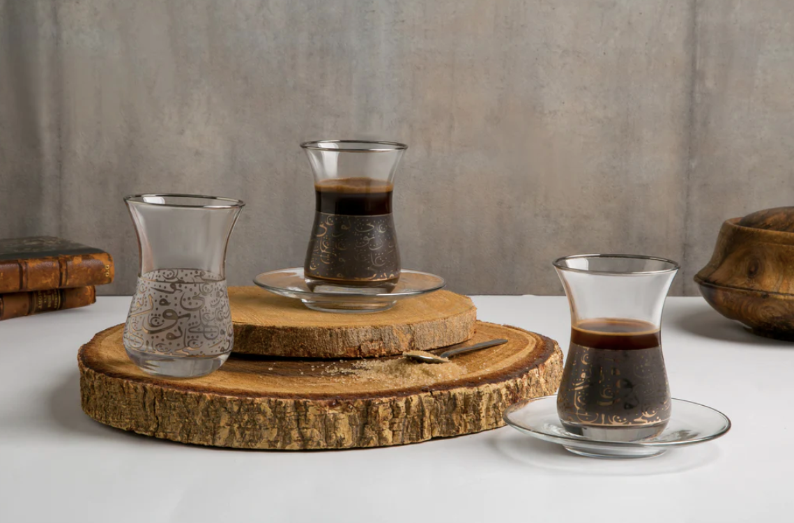 Mindada Noor Tea Set - 18 Pieces, 160ml