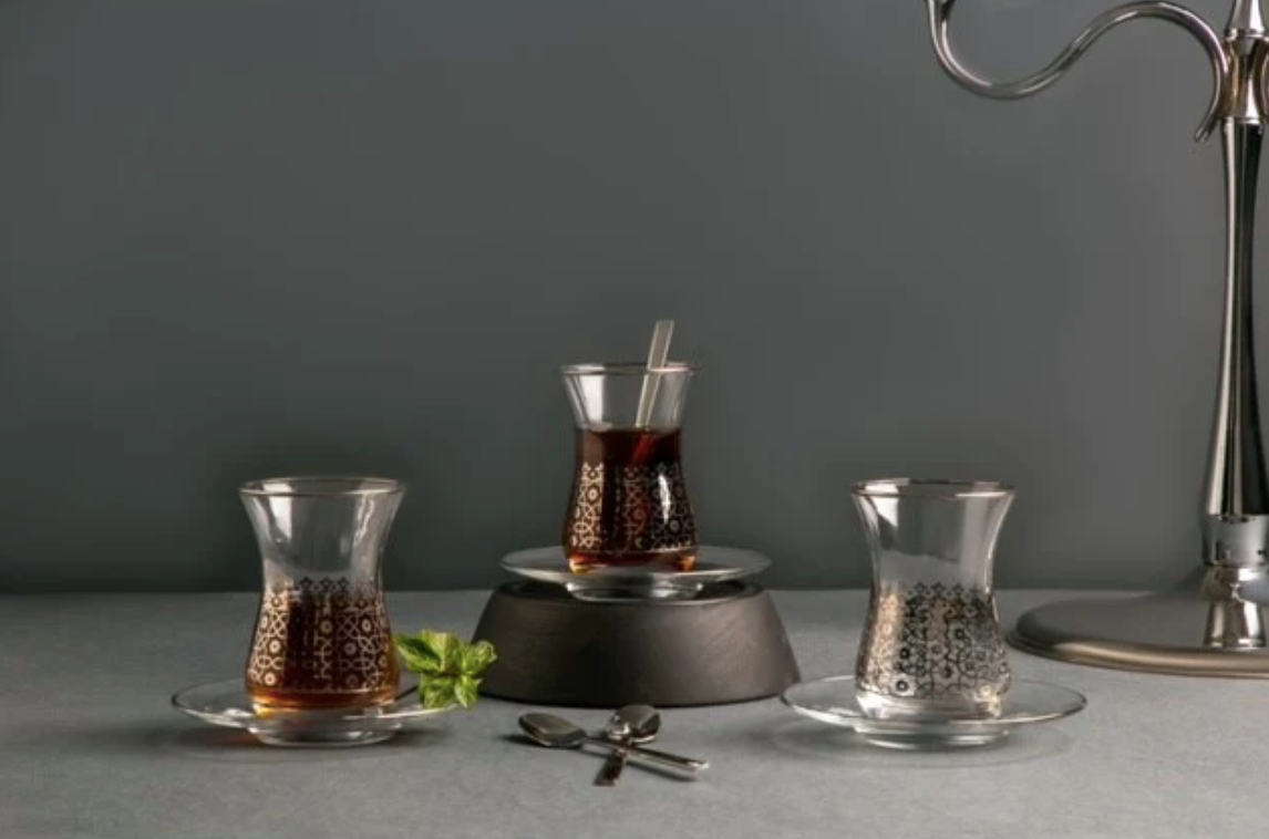 Mindada Arabesque Tea Set - 18 Pieces, 160ml