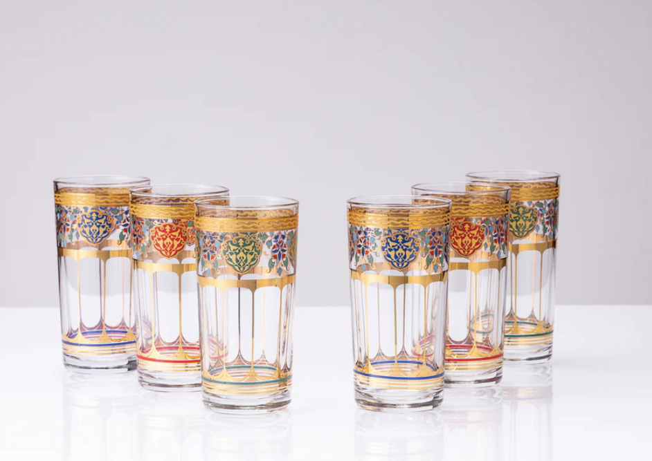 Mindada Moroccan Tumblers Set - 6 Pieces, 260ml