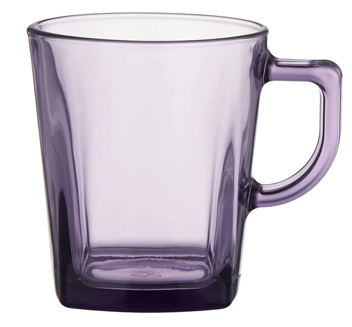 Pasabahce Carre Mug - Purple, 270ml (Set of 6)