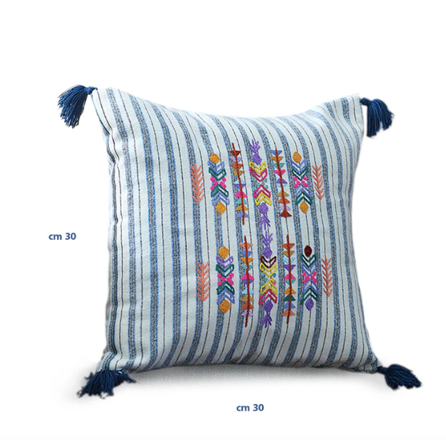 Embroidered Castor Cushion Geometric