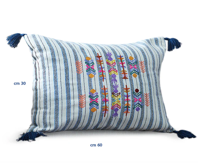 Embroidered Castor Cushion Geometric