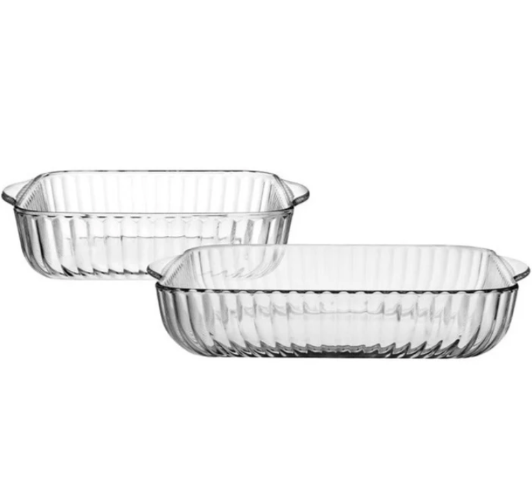 Borcam Roasters Square Oven Dishes Set - Optic, 2 Pieces