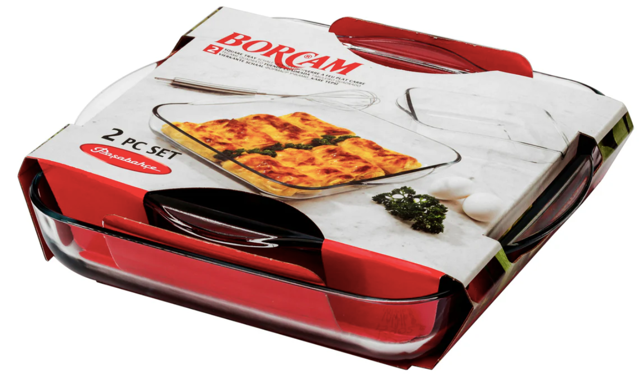 Borcam Square Oven Dishes Set - 2 Pieces