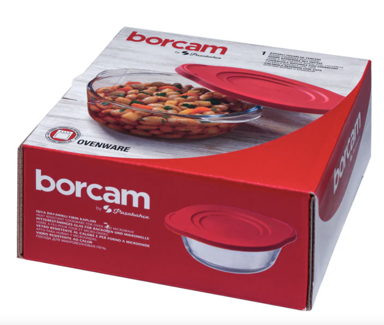 Borcam Bake & Keep Round Casserole with Lid