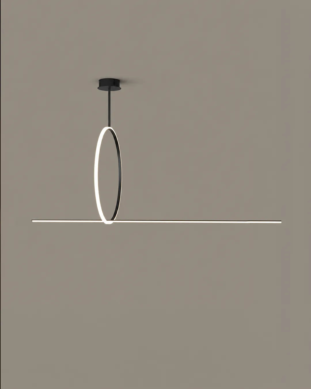 Ring Pendant isolated product view, pendant with the relationship between line and circle | دلاية رينج، تشطيب أسود بخط ودائرة
