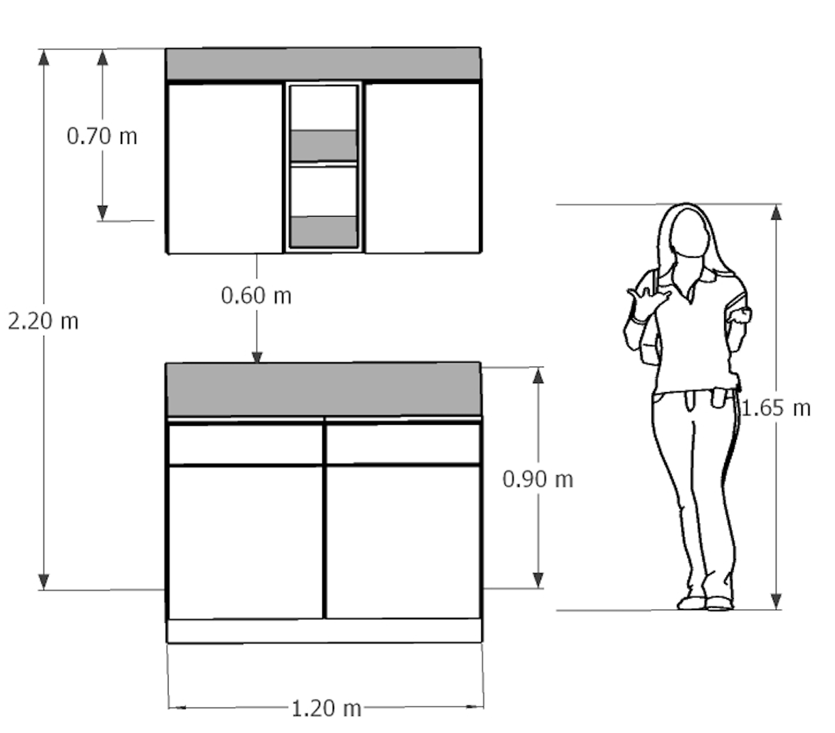 Yellow Frame Kitchen Units (Upper + Lower Units)