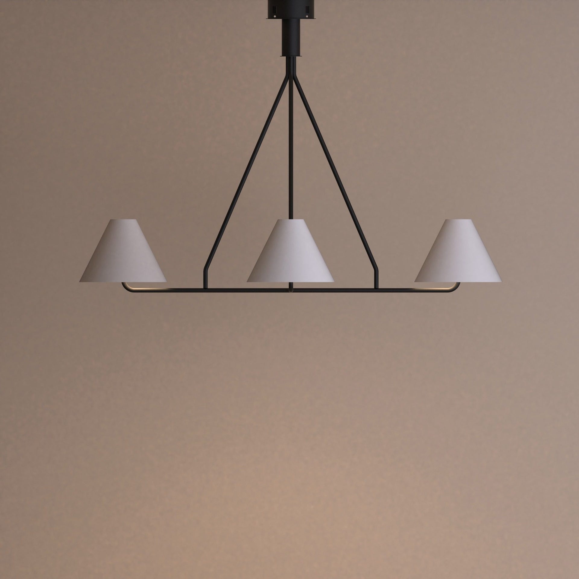 Voula chandelier with balanced orbit inspired conical shades for elegant ambient light ثريا ووولا بظلال مخروطية متوازنة مستوحاة من حركة المدار لإضاءة محيطية أنيقة