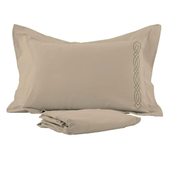 Rili- Loop Embroidered Parcale Fitted Sheet Set- 100% Cotton