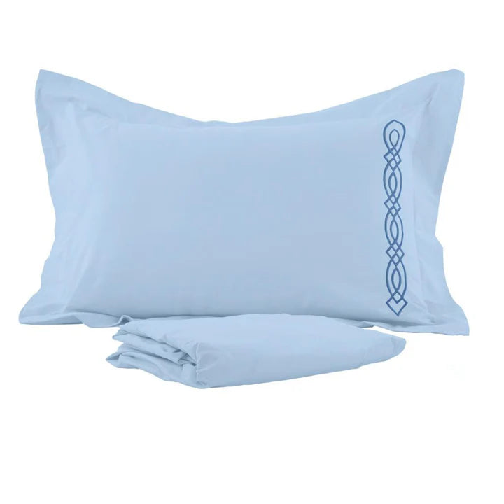 Rili- Loop Embroidered Parcale Fitted Sheet Set- 100% Cotton