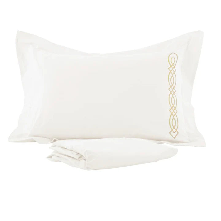 Rili- Loop Embroidered Parcale Fitted Sheet Set- 100% Cotton