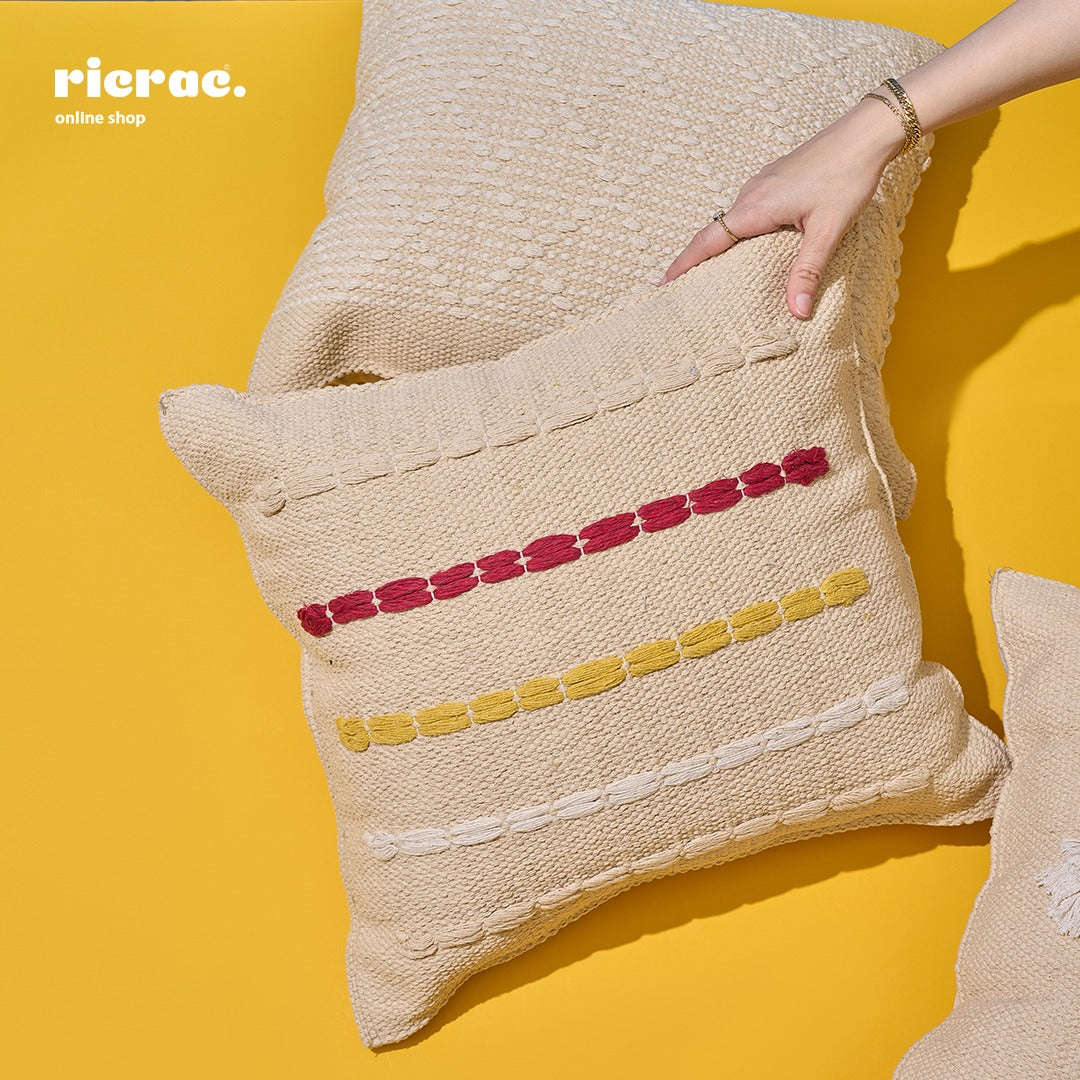 Kilim Cushion- Beige Red & Yellow