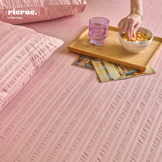 Microfiber Striped Bed Sheet Set with 2 Pillow cases