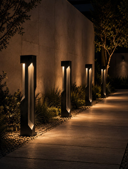 Patio Floor Lamp – Modern Outdoor Stainless Steel Lighting